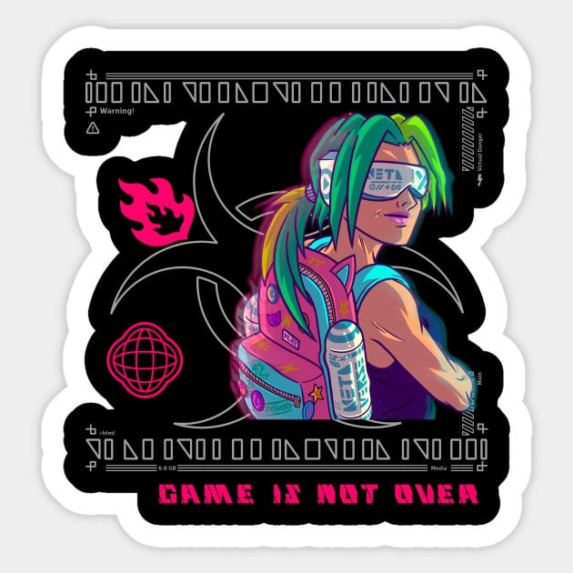 Game is not over futuristic girl gamer Sticker by GirlsWhoCode